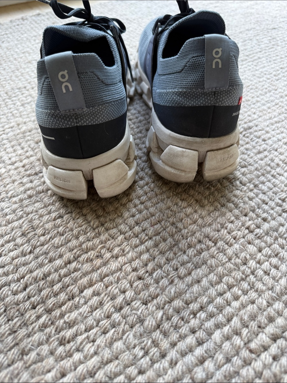 On Women's Cloud Running Shoes in Blue and White - Picture 3 of 4
